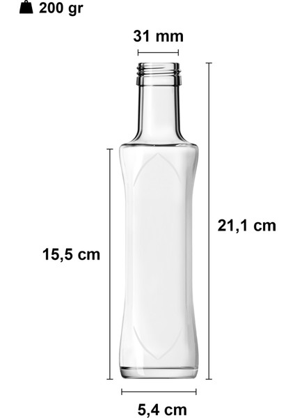250 cc Şeffaf Piramit Kilitli Kapaklı ve Kapüşonlu 250 ml Kavisli Cam Şişe 6 Adet fiyatları
