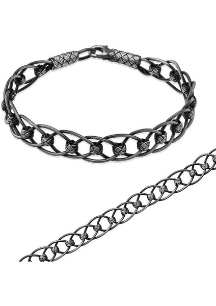 Gümüş Toplu El Sarması Kazaziye Unisex Bileklik
