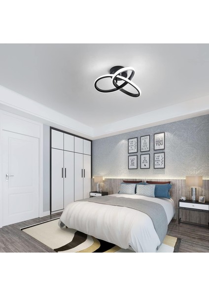 Elegance Modern Plafonyer Power LED Avize Beyaz Işık- Siyah Kasa