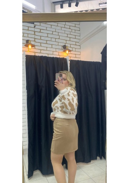 Desenli Crop Kazak
