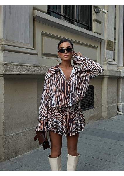 Alyana Gömlek Yaka Mini Elbise 9563