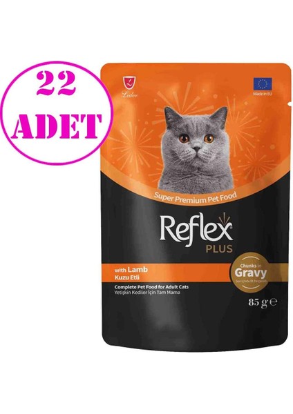 Sos Içinde Kuzu Etli Yetişkin Kedi Konservesi 85 gr 22 Ad
