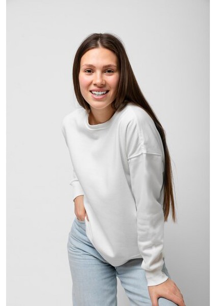 Bisklet Yaka Sade Unisex Sweatshirt Erkek Kadın Uzun Kol Swaetshirt modelleri