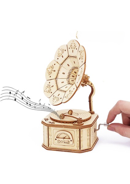 3D Ahşap Gramofon Müzik Kutusu Bulmaca Kitleri Genç Yetişkinler Için Inşaat Modelleri Seti Oyuncaklar Kendin Yap Montajı Mekanik Noel Hediyesi (Yurt Dışından) fiyatları