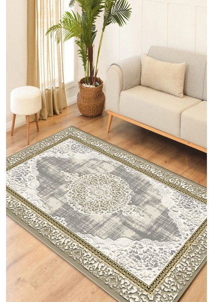 Eco Touch Serisi KRS0004-BJ Dijital Baskılı Kaymaz Taban(Dot) Salon Mutfak Halısı