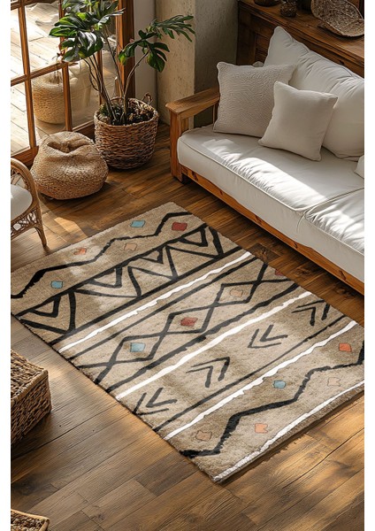 Konspet Tasarım Dijital Baskılı Dot Taban Salon-Mutfak-Yatak Odası Halısı