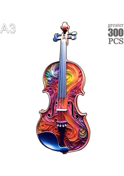 Gitar Müzikal Ahşap Bulmacalar Oyuncak Dekorasyon Düzensiz Şekil Bulmaca Tahtası Seti Dekompresyon Bulmaca Oyuncakları Yetişkinler Aile Için (Yurt Dışından)