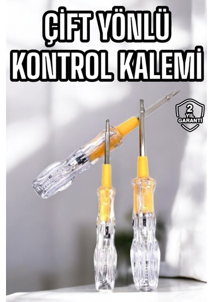 Çift Taraflı Elektrik Kontrol Kalemi Şeffaf Tornavida