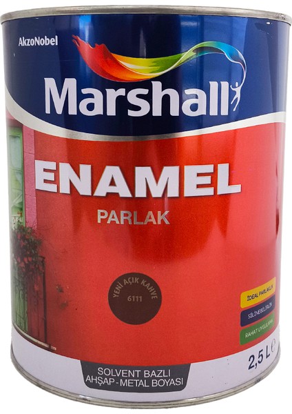Enamel Sentetik Parlak Yağlı Boya 2.5 Lt Yeni Açık Kahve