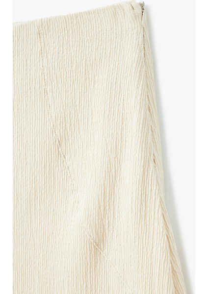 Asimetrik Midi Yüksek Bel Dikiş Detaylı Etek indirimleri