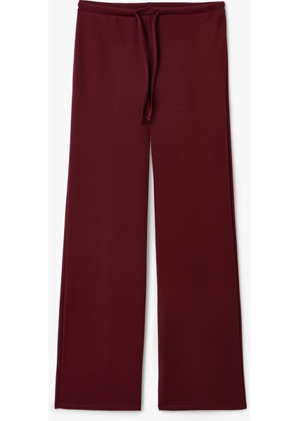 Beli Bağcıklı Rahat Kesim Düz Paça Pantolon
