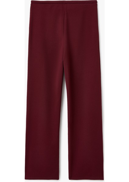 Beli Bağcıklı Rahat Kesim Düz Paça Pantolon