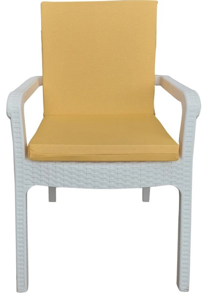 4 Adet Elit Yüksek Arkalı Minder Duck Bezi-Sarı