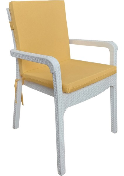 4 Adet Elit Yüksek Arkalı Minder Duck Bezi-Sarı fiyatları