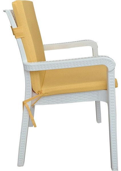 4 Adet Elit Yüksek Arkalı Minder Duck Bezi-Sarı modelleri