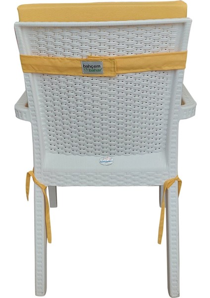 4 Adet Elit Yüksek Arkalı Minder Duck Bezi-Sarı fırsatları