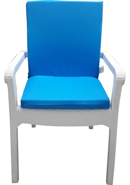 6 Adet Elit Su Geçirmez Yüksek Arkalı Minder-Turkuaz