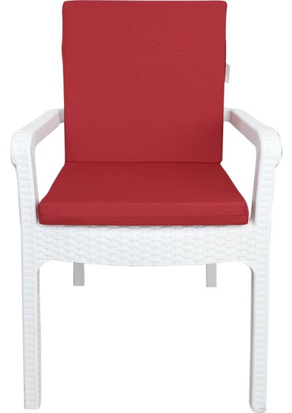 4 Adet Elit Yüksek Arkalı Minder Duck Bezi-Bordo