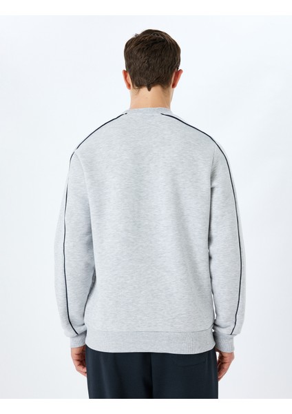 Pamuk Karışımlı Uzun Kollu Biyeli Bisiklet Yaka Sweatshirt fırsatları