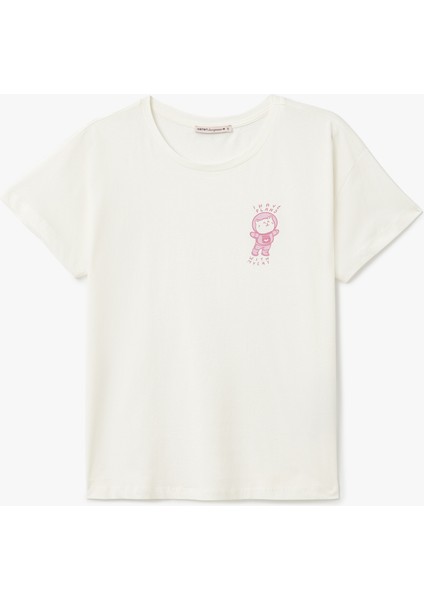 Pamuklu Kedi Baskılı Kısa Kollu Pijama Takımı