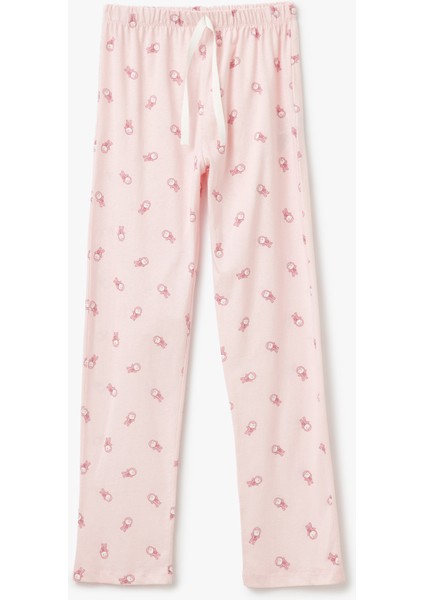 Pamuklu Kedi Baskılı Kısa Kollu Pijama Takımı