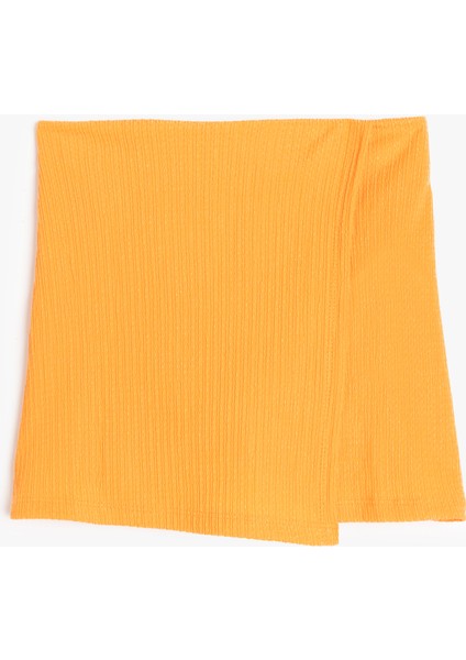 Dokulu Rahat Kesim Basic Şort Etek