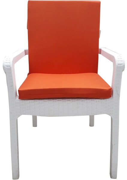 6 Adet Elit Yüksek Arkalı Minder Duck Bezi-Turuncu