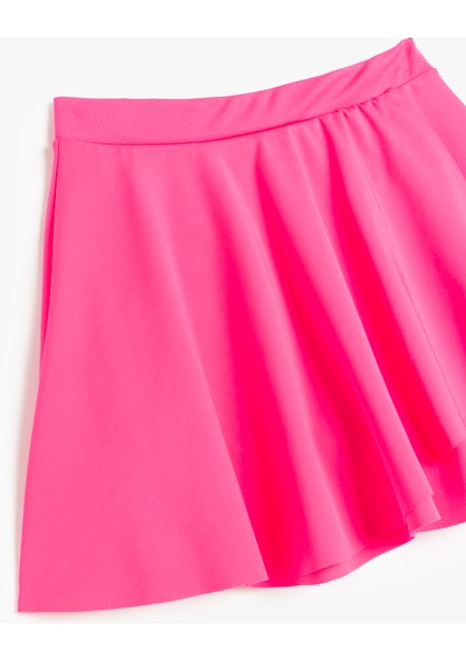 Beli Lastikli Pileli Kruvaze Basic Mini Şort Etek