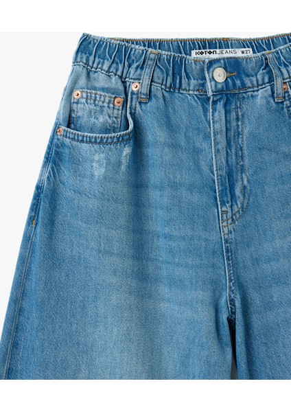 Rahat Kalıp Geniş Paça Denim Pantolon - Wide Leg Jeans fırsatları