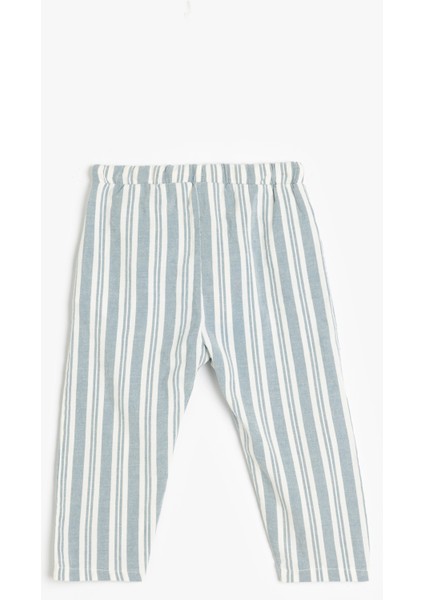 Beli Bağcıklı Cep Detaylı Çizgili Pantolon fiyatları