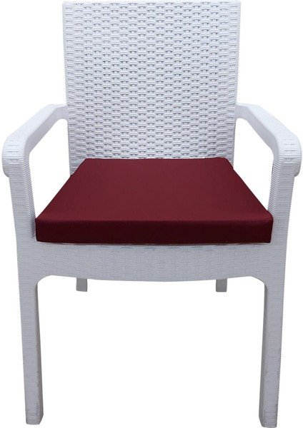 4 Adet Hera Siesta Minder Su Geçirmez Kumaş 5 cm Gri Sünger-Bordo