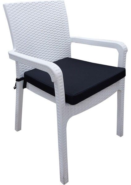 4 Adet Hera Siesta Minderi Su Geçirmez Kumaş 5 cm Gri Sünger-Siyah fiyatları