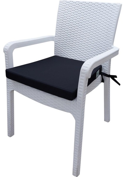 4 Adet Hera Siesta Minderi Su Geçirmez Kumaş 5 cm Gri Sünger-Siyah modelleri