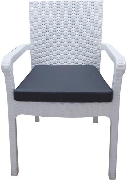 4 Adet Hera Siesta Minderi Su Geçirmez Kumaş 5 cm Gri Sünger-Koyu Gri