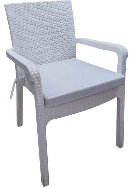 6 Adet Hera Siesta Minderi Su Geçirmez Kumaş 5 cm Gri Sünger-Beyaz fiyatları