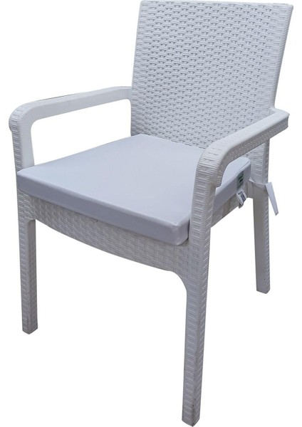 6 Adet Hera Siesta Minderi Su Geçirmez Kumaş 5 cm Gri Sünger-Beyaz modelleri