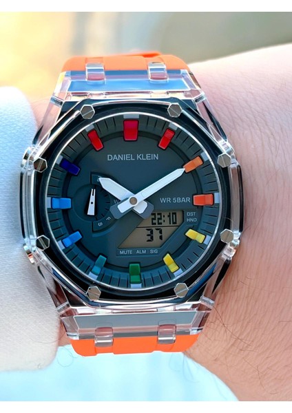Silikon Kordon Dijital&analog 50 mt Suya Dayanıklı Erkek Kol Saati EDK.2100.1