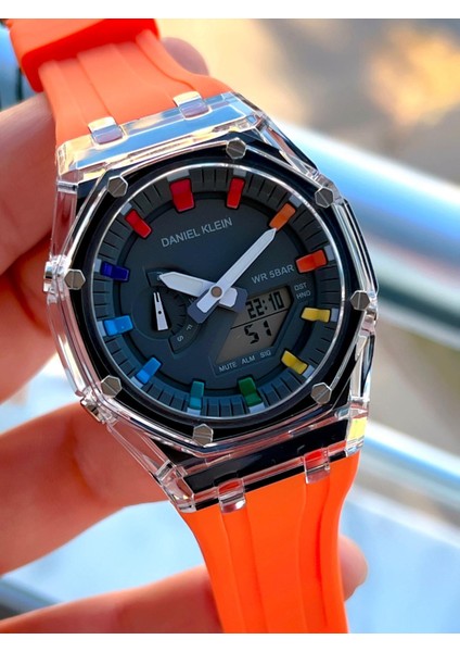 Silikon Kordon Dijital&analog 50 mt Suya Dayanıklı Erkek Kol Saati EDK.2100.1