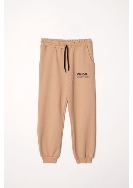 Vision Baskılı Erkek Çocuk Vizon Renk Eşofman Takım fırsatları