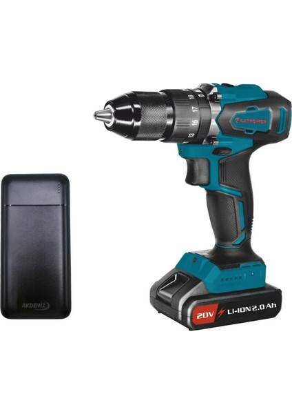 4111-AKÜLÜ Darbeli Vidalama Li-On Kömür+Akdeniz Taşınabilir Şarj Cihazı (Model: S125Q)