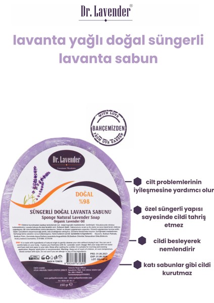 Lavanta Yağlı Doğal Süngerli Lavanta Sabunu