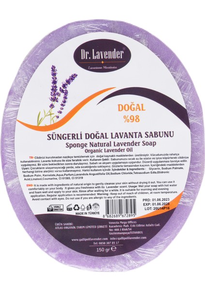 Lavanta Yağlı Doğal Süngerli Lavanta Sabunu