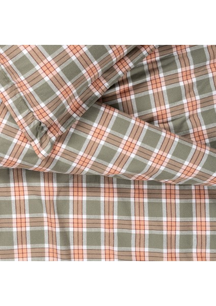 Vıseu Ekoseli Tek Kişilik Pamuk %100 Pamuk Flanel Nevresim Seti 160x220 Cm Orman Yeşili