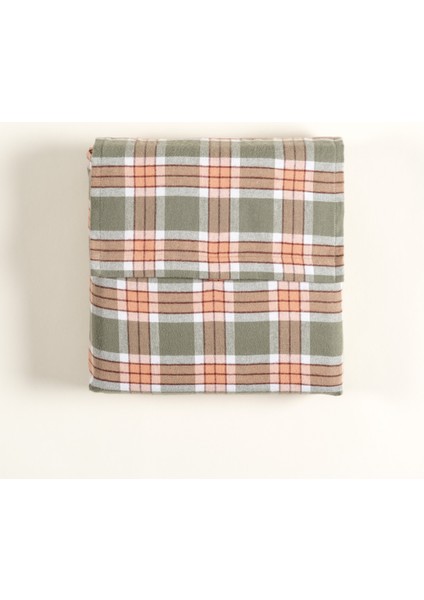 Vıseu Ekoseli Pamuk %100 Pamuk Flanel Nevresim Seti 240x220 Cm Orman Yeşili