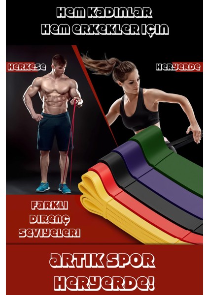 2li Set 35+45 kg Direnç Bandı Seti Kas Geliştirme Lastiği Fitness Pilates Cross Training Bant