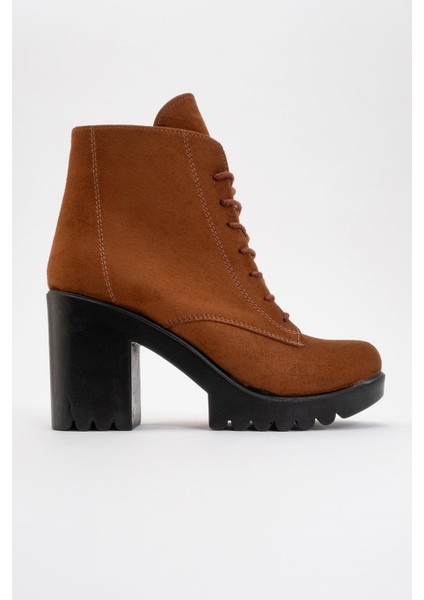 Bağcıklı Kadın Topuklu Bot TABA SÜET fiyatları