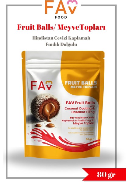 Hindistan Cevizi Kaplamalı & Fındık Dolgulu Hurma Topu 80 gr