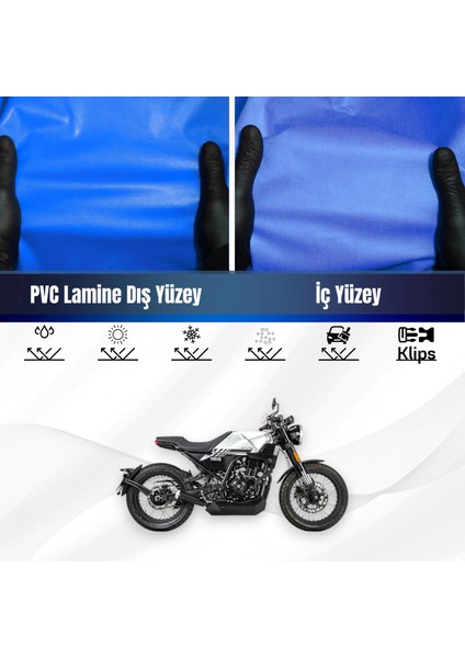 Brixton Crossfire 125 Motosiklet Brandası Su Geçirmez Branda Mavi Branda Motor Branda