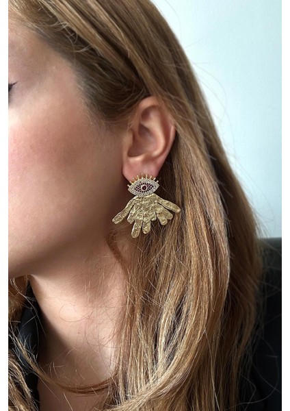 Artisan Mollusc Zirkon Taşlı 18 K Altın Kaplama Küpe