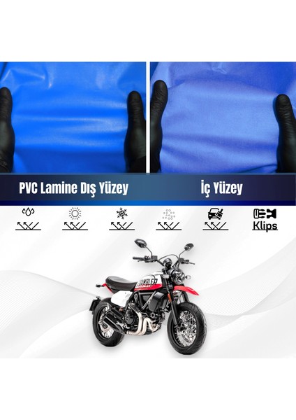Ducati Scrambler Urban Motard Motosiklet Brandası Su Geçirmez Branda Mavi Branda Motor Branda